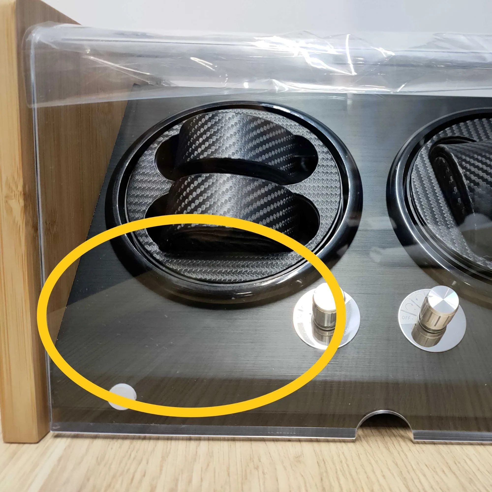 Seconds - BLAQ Bamboo/Black Watch Winder Box for 4 Watches (a)