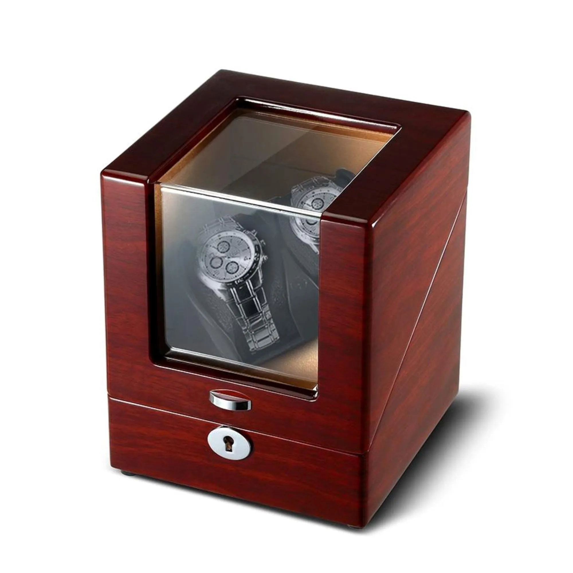 Seconds - Lindeman Mahogany Watch Winder Box for 2 Watches (Single Rotor)