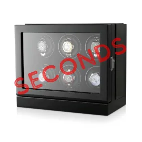 Seconds - Sydney Watch Winder Box for 6 Watches in Black (f)