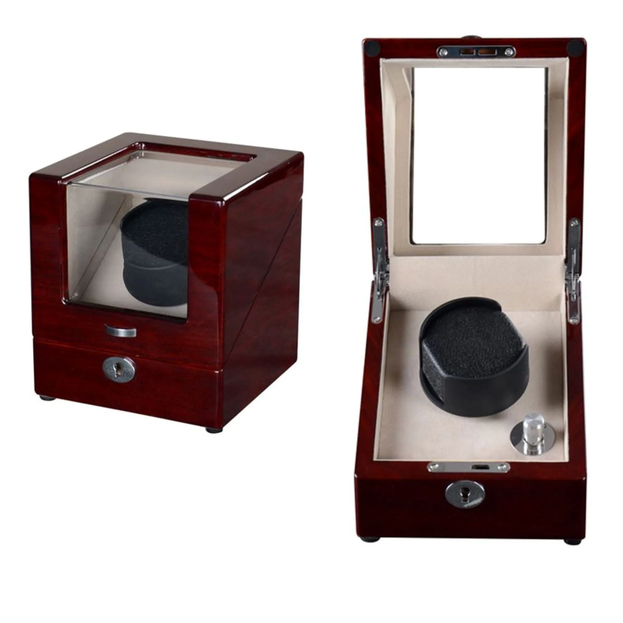 Seconds - Waratah Watch Winder Box for 1 Watch in Mahogany (N)