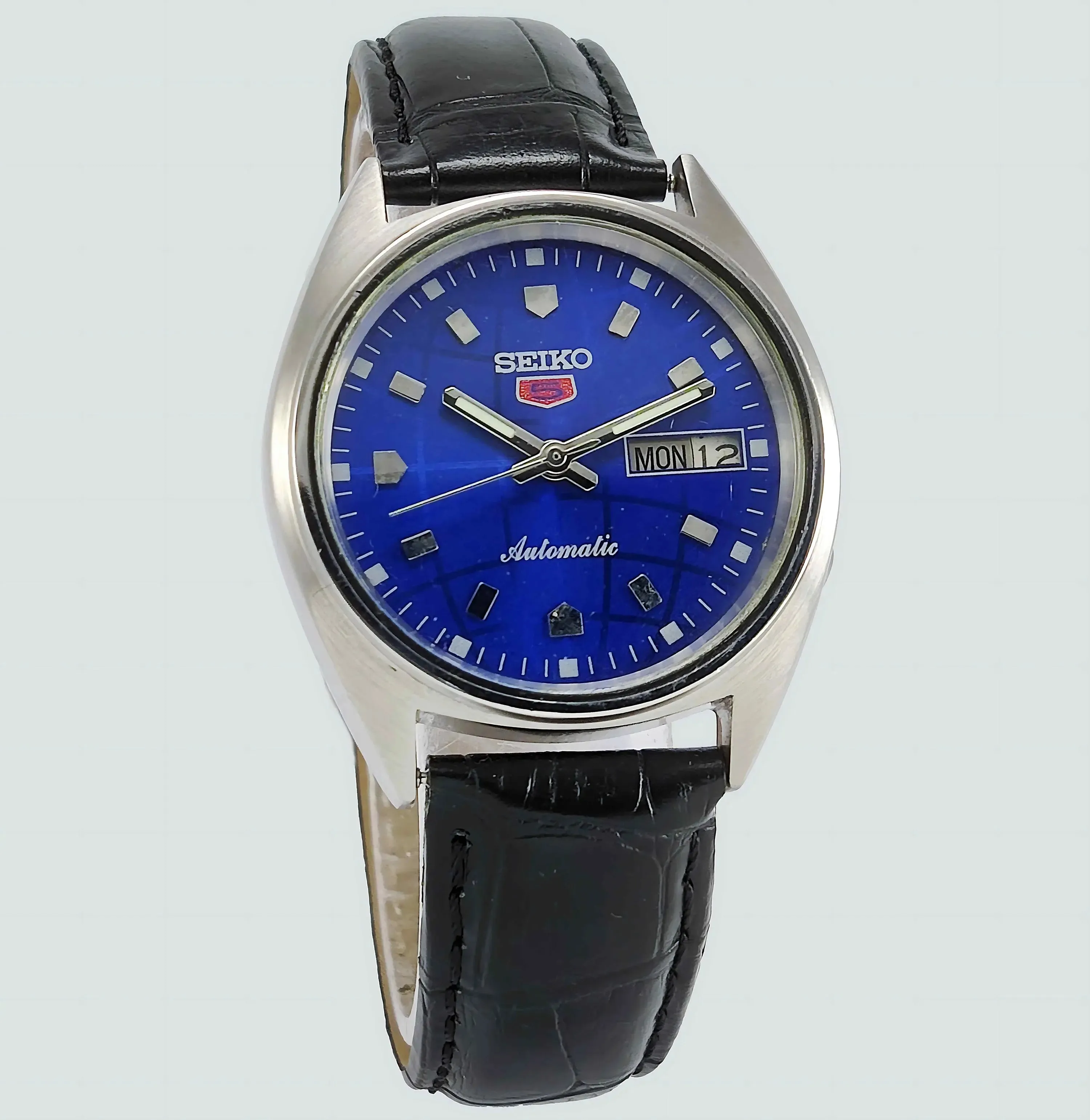 Seiko 5 Automatic-7019A Analog Blue Dial 21 Jewels Analog Day Date Men's Mechanical Watch
