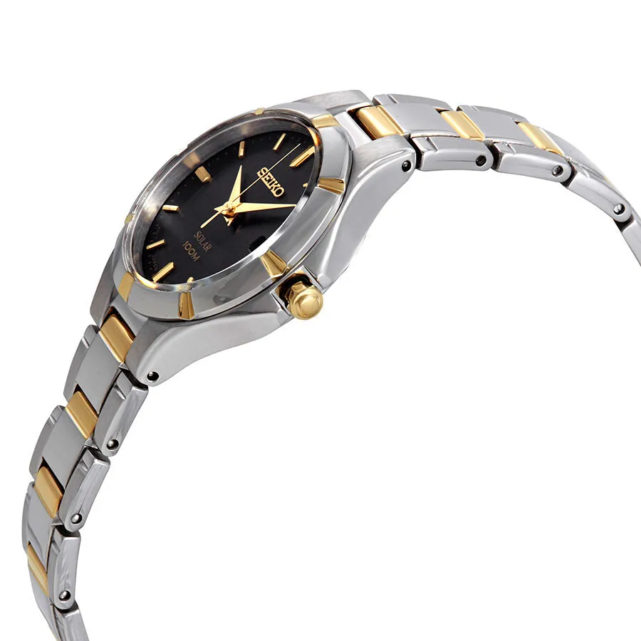 Seiko Core Black Dial Two-tone Ladies Watch SUT316
