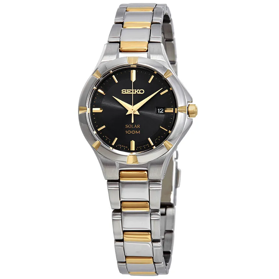 Seiko Core Black Dial Two-tone Ladies Watch SUT316
