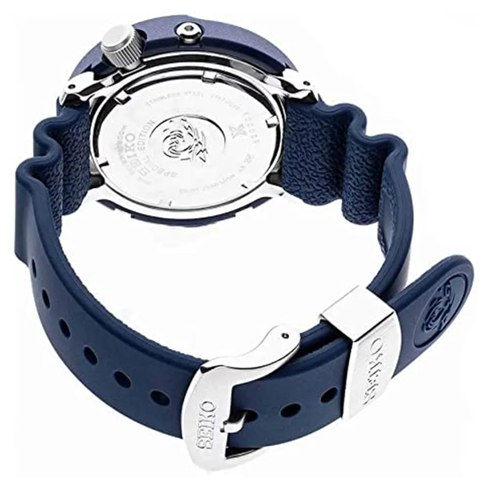 Seiko Mens Prospex Solar Diver  Black Dial Silicone Strap Special Edition Watch - SNE499
