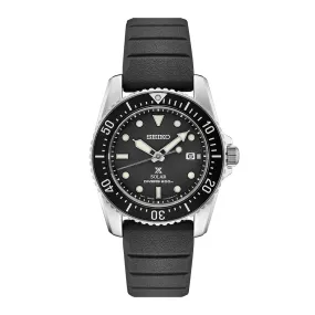 SEIKO Mens Prospex Solar Diver Black Dial Silicone Strap Watch - SNE573