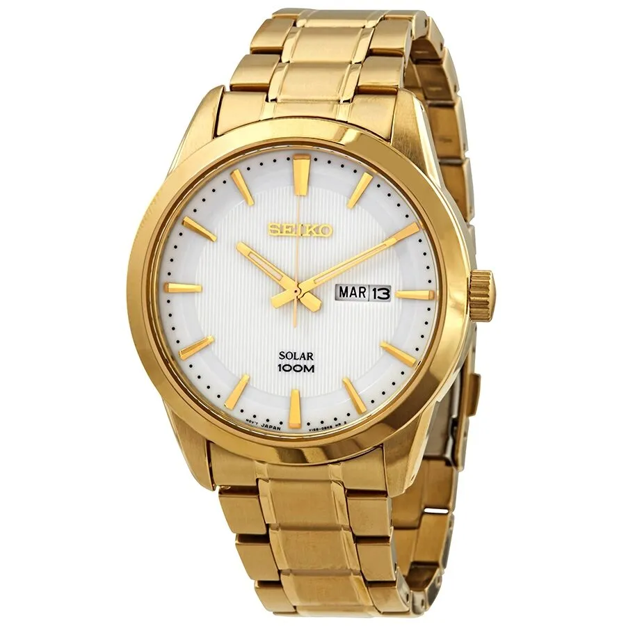 Seiko Solar Silver Dial Watch SNE366 SNE366P1S