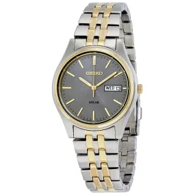Seiko Two-tone Solar Charcoal Dial Men's Watch SNE042