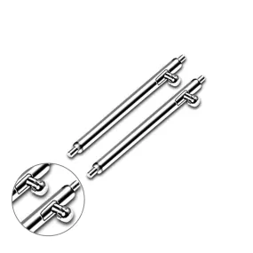 (Set of 2) Smart watch strap adapter spring bar watch pin (20mm bar width) - silver