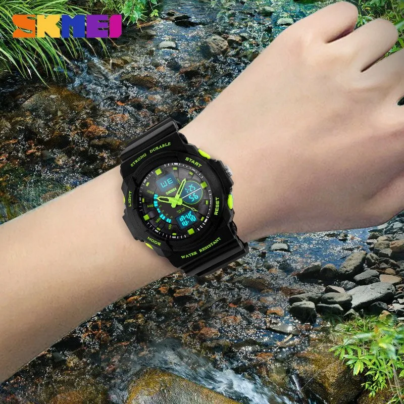 SKMEI Shock Resistant Watches Waterproof Men Women Kids Outdoor Sport Timing Watch Multifunction Children Fashion Wristwatches