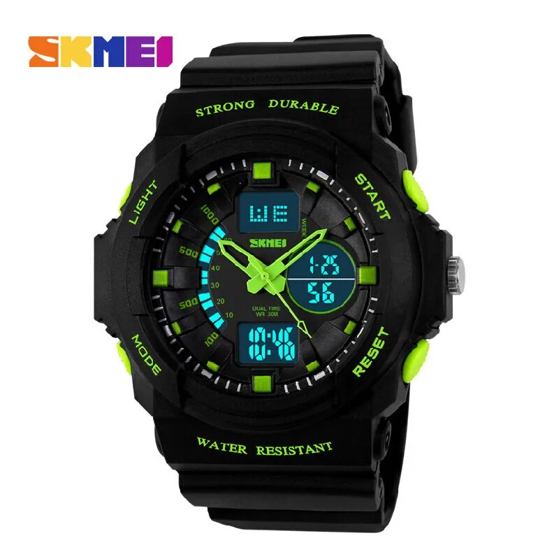 SKMEI Shock Resistant Watches Waterproof Men Women Kids Outdoor Sport Timing Watch Multifunction Children Fashion Wristwatches