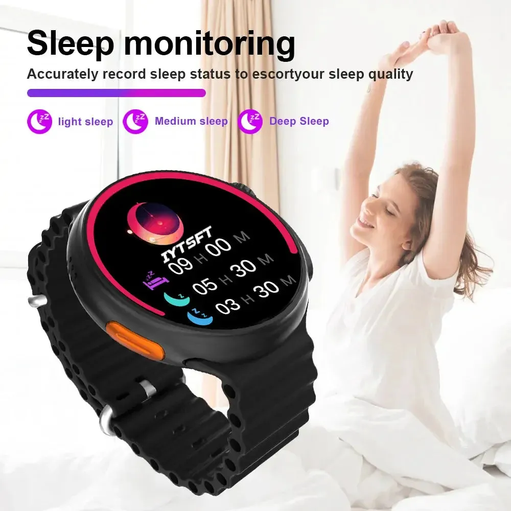 Smart Watch Round Full Touch Screen Bluetooth Call Message Reminder Sports Fitness Tracker for Women Men Android iOS Sport Watch