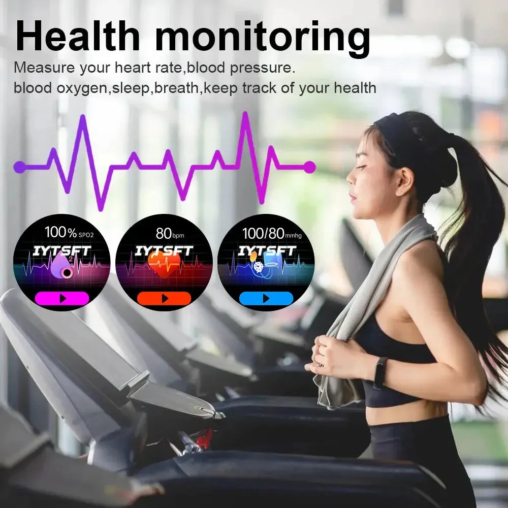 Smart Watch Round Full Touch Screen Bluetooth Call Message Reminder Sports Fitness Tracker for Women Men Android iOS Sport Watch