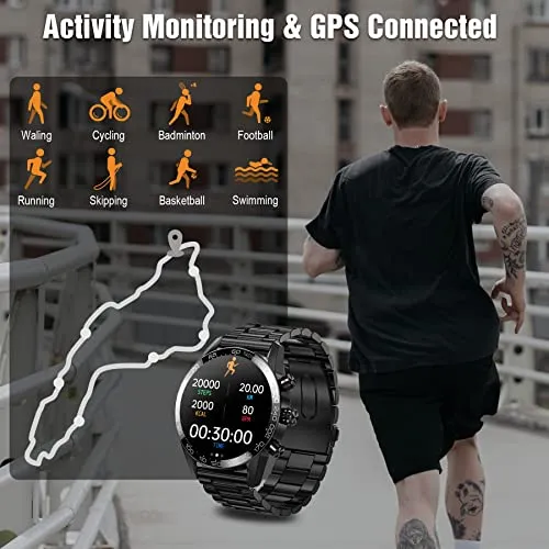 Smart Watches for Men (Dial/Receive Calls),Fitness Tracker Smartwatch, Sleep Tracker, App Message Reminder, Music Control, IP67 Waterproof Smart Watch for Android iOS Phone