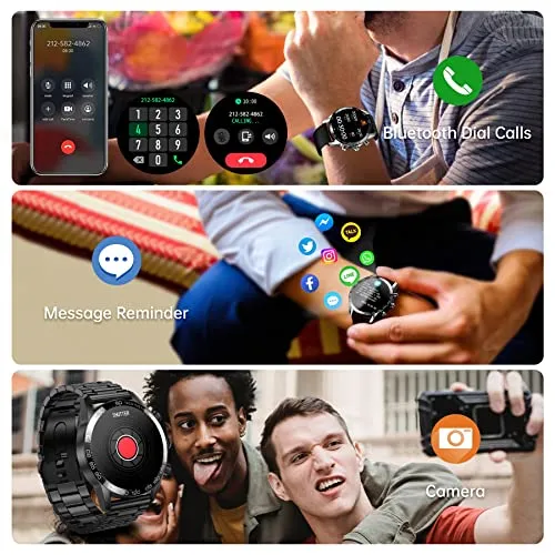 Smart Watches for Men (Dial/Receive Calls),Fitness Tracker Smartwatch, Sleep Tracker, App Message Reminder, Music Control, IP67 Waterproof Smart Watch for Android iOS Phone