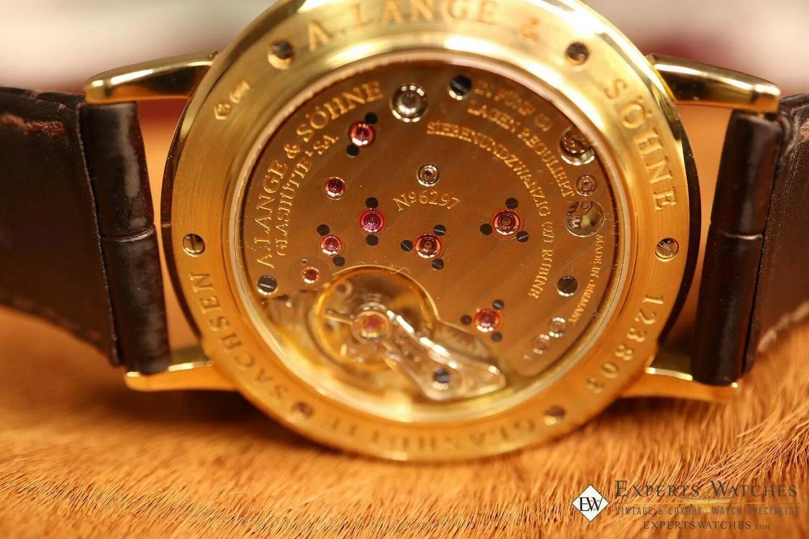 Sold!!! A Lange & Sohne 1815 Up & Down 221.021 36MM Power Reserve 18K Yellow Gold Extras