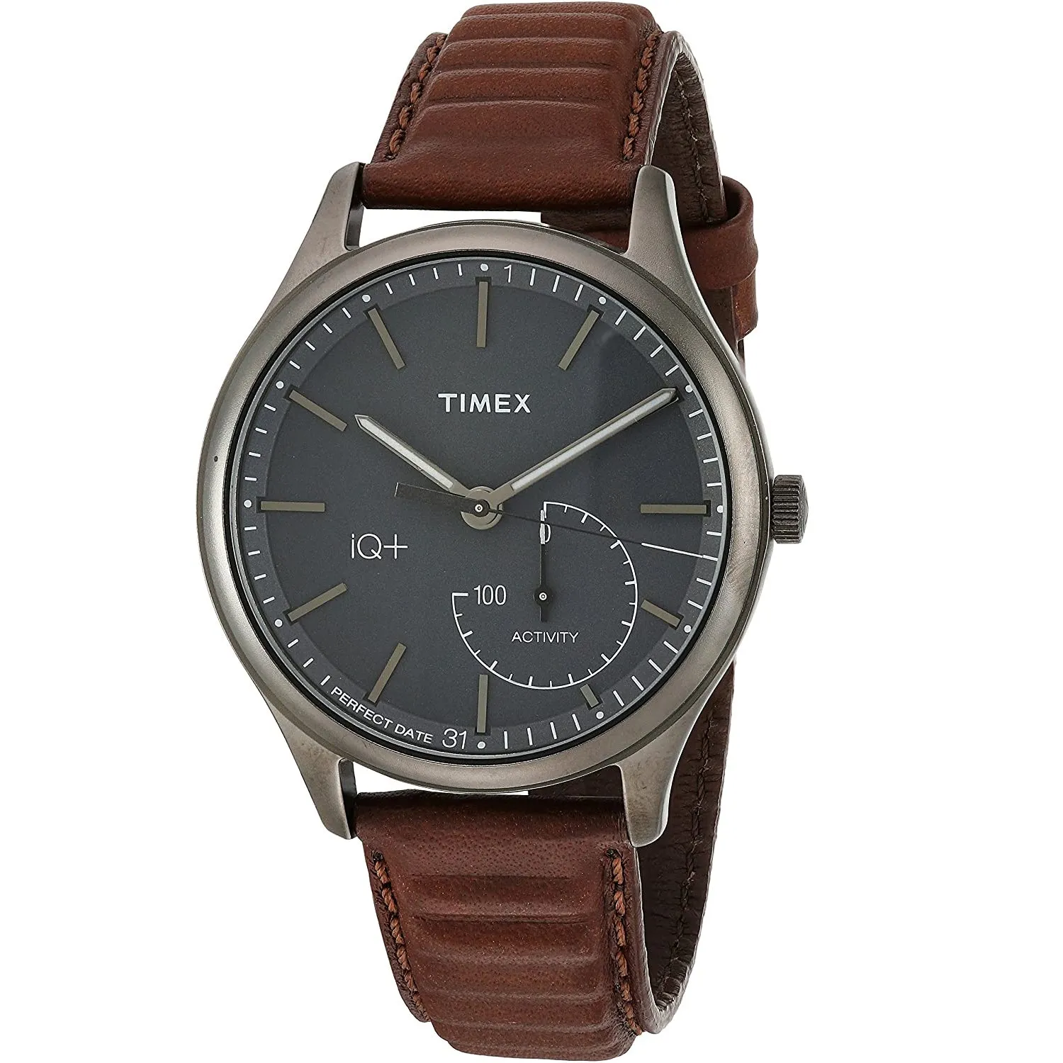 Timex Men's IQ  Move Activity Tracker Leather Strap Smart Watch
