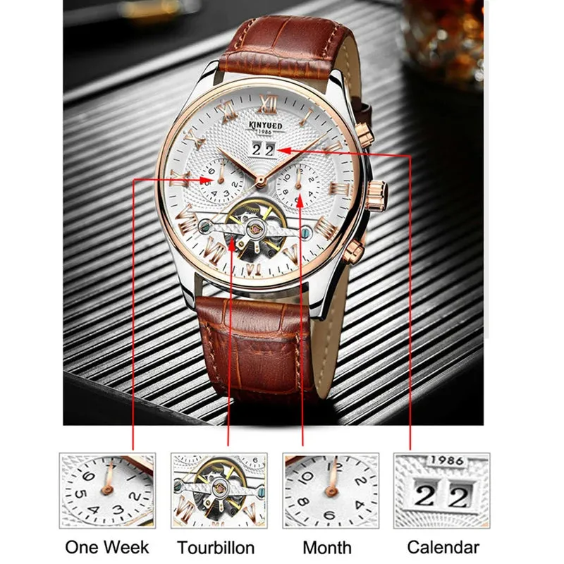 Tourbillon Men Watches Fashion Business Automatic Mechanical