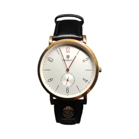 Twin City - Down Second - Golden/White Dial - Black Strap - 40mm - Men's Watch