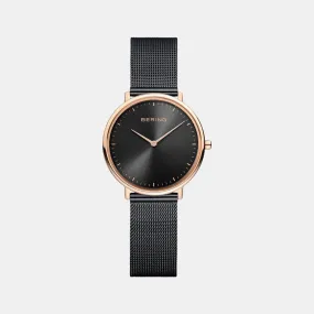 Women Black Analog Stainless Steel Watch 15729-166