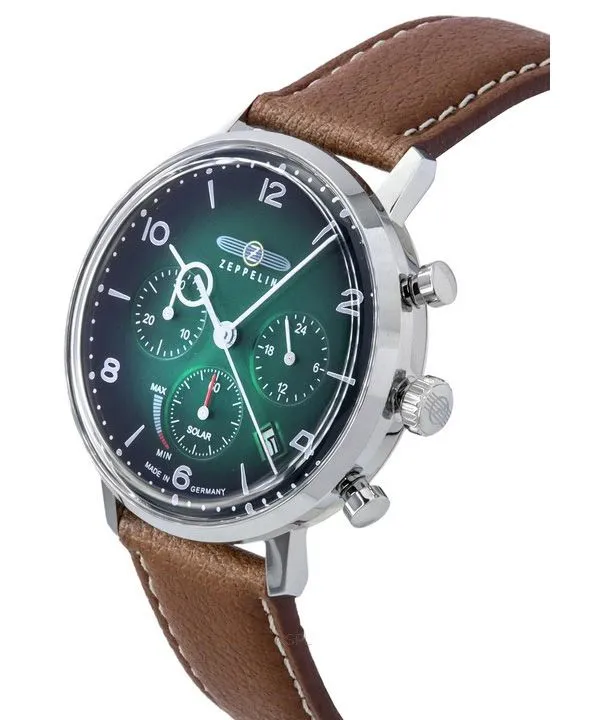 Zeppelin LZ129 Hindenburg Chronograph Dark Green Biogranulate Dial Solar 80864_N Men's Watch