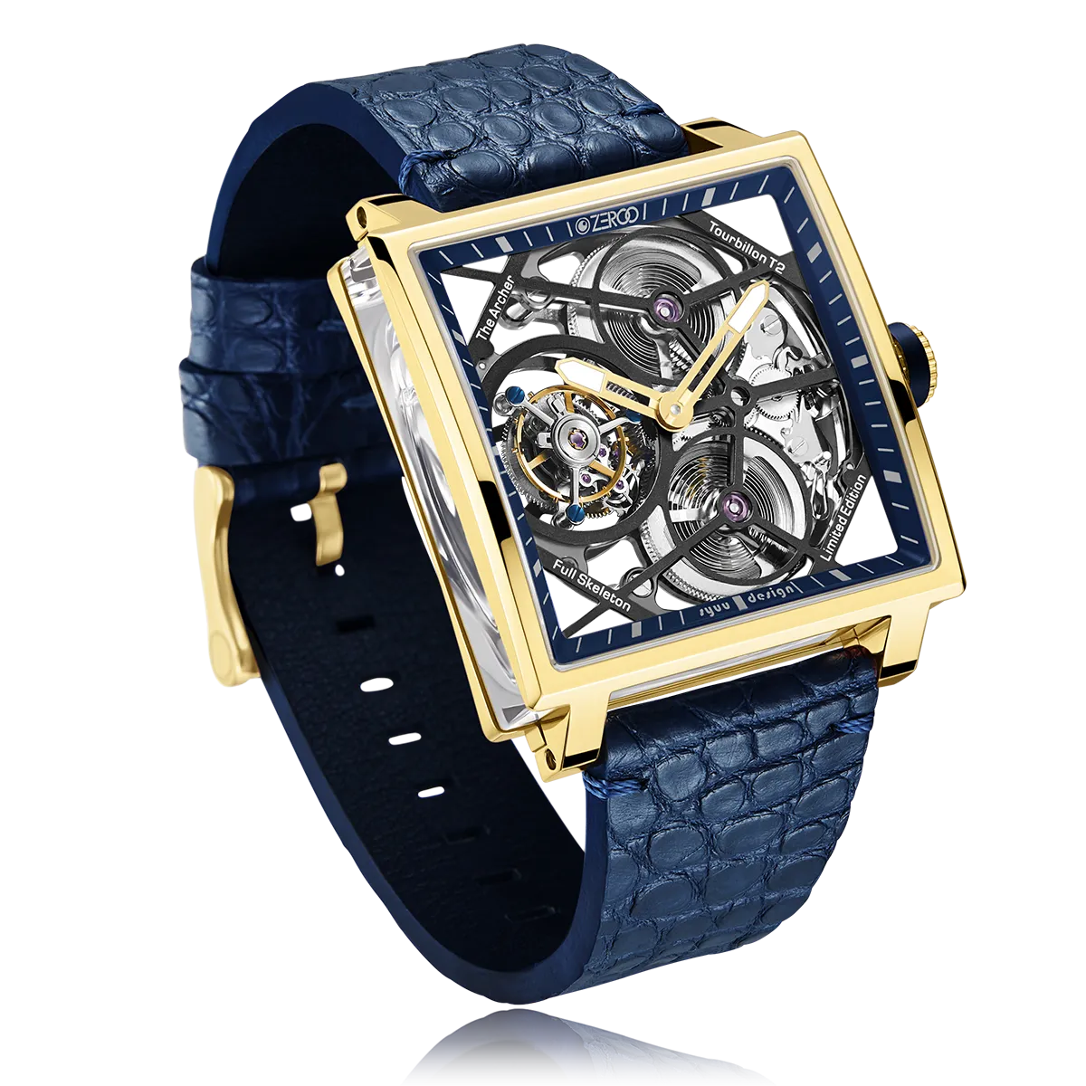 ZEROO T1 THE ARCHER FULL SKELETON TOURBILLONMANUAL TOURBILLON WATCH FOR GENTS - ZT002GBL
