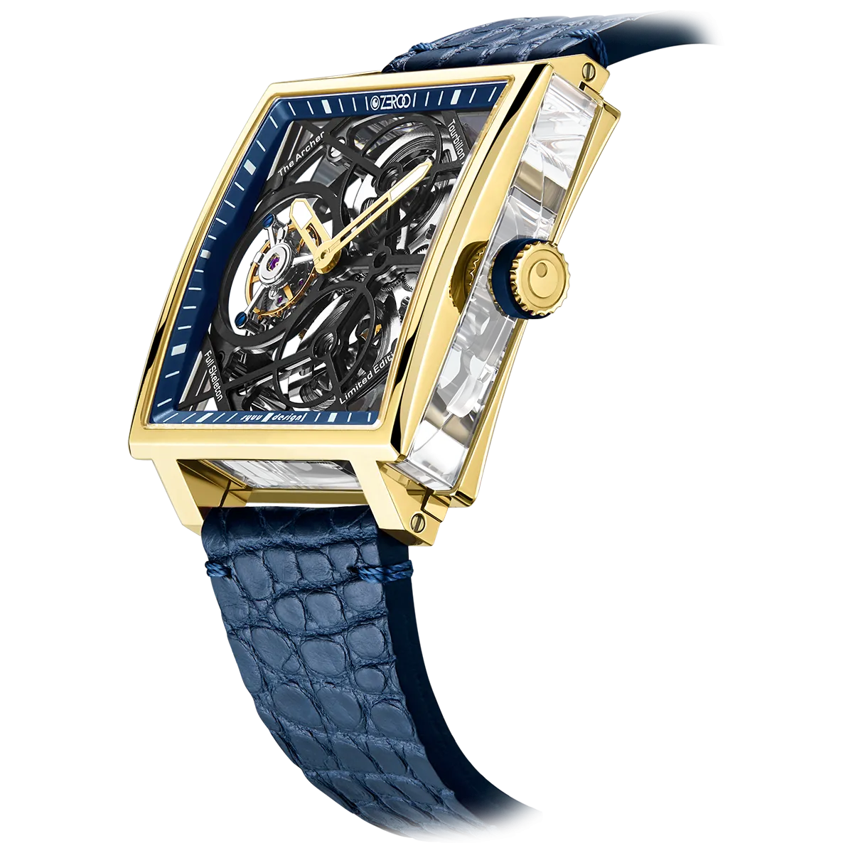 ZEROO T1 THE ARCHER FULL SKELETON TOURBILLONMANUAL TOURBILLON WATCH FOR GENTS - ZT002GBL