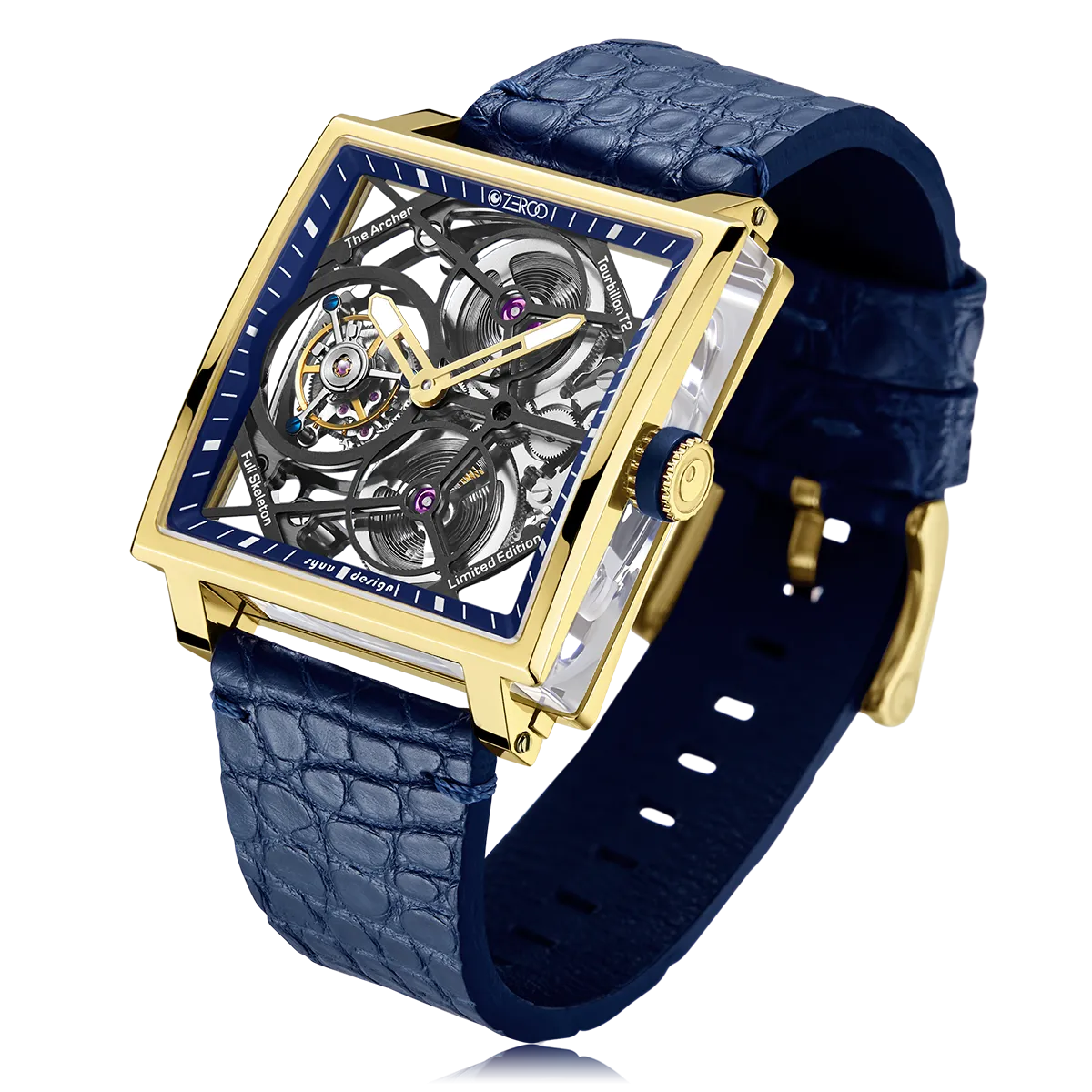 ZEROO T1 THE ARCHER FULL SKELETON TOURBILLONMANUAL TOURBILLON WATCH FOR GENTS - ZT002GBL