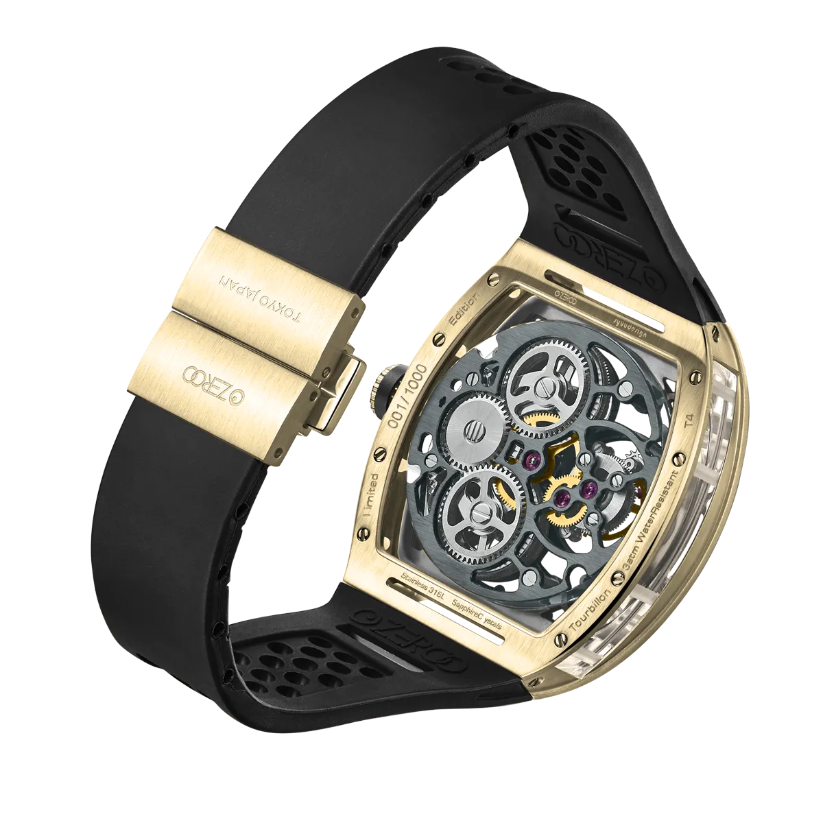 ZEROO T4 THE ARCHER FULL SKELETON TOURBILLONMANUAL TOURBILLON WATCH FOR GENTS - ZT004GBK