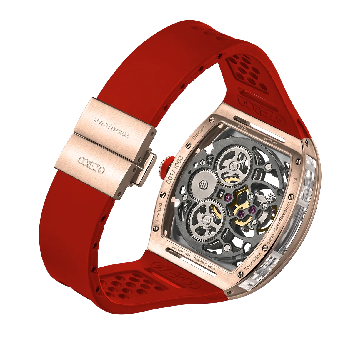 ZEROO T4 THE ARCHER FULL SKELETON TOURBILLONMANUAL TOURBILLON WATCH FOR GENTS - ZT004RRD