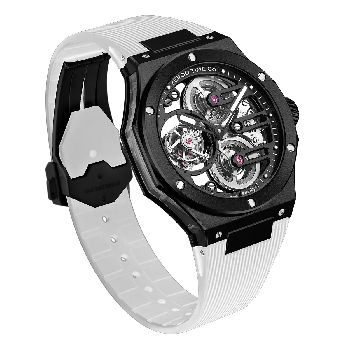 ZEROO T8 THE ORION FULL SKELETON TOURBILLONMANUAL TOURBILLON WATCH FOR GENTS - ZT008BBW