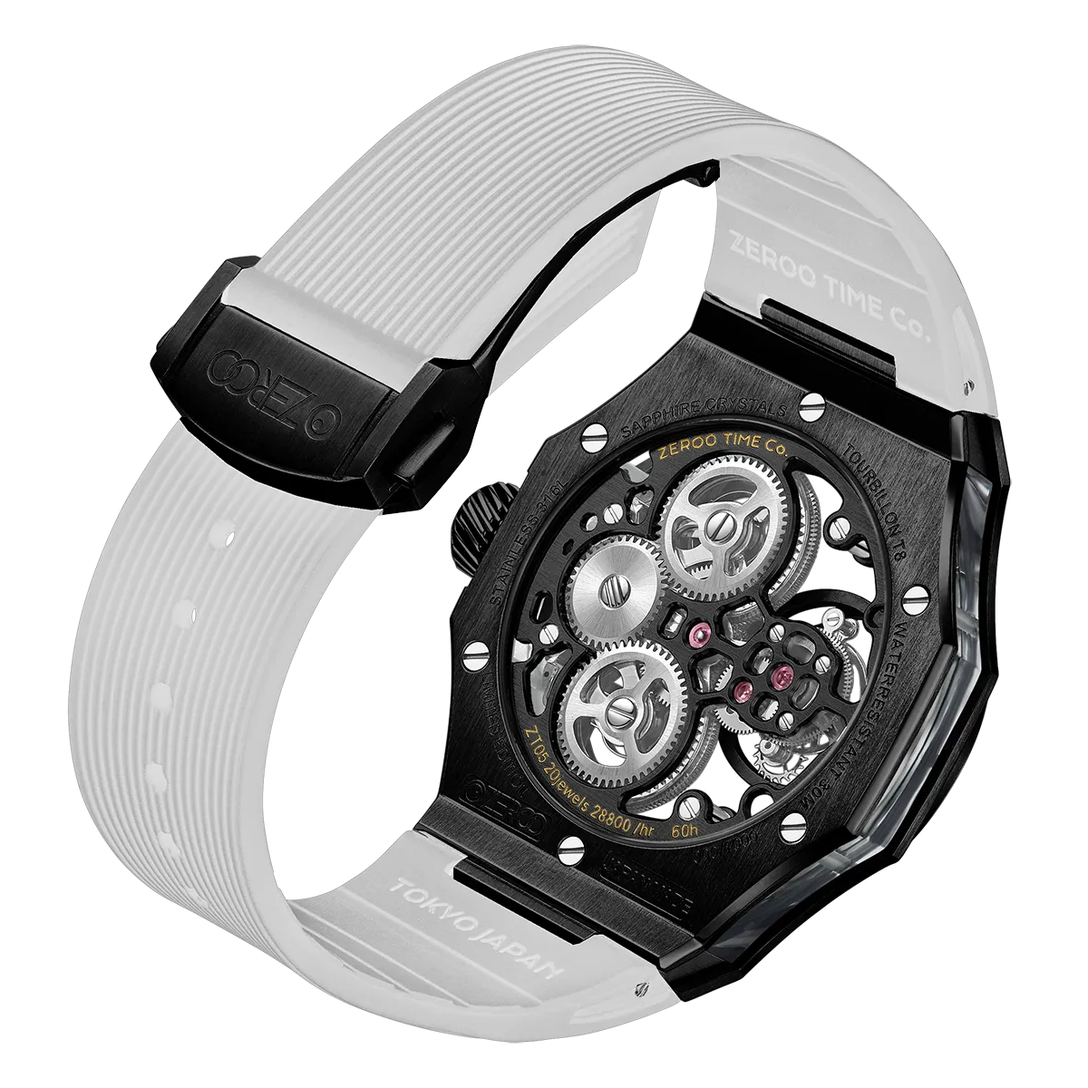 ZEROO T8 THE ORION FULL SKELETON TOURBILLONMANUAL TOURBILLON WATCH FOR GENTS - ZT008BBW