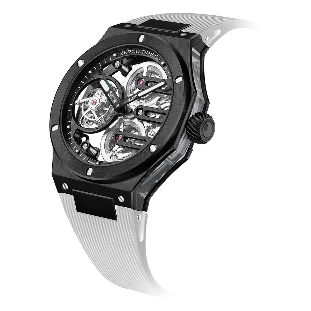 ZEROO T8 THE ORION FULL SKELETON TOURBILLONMANUAL TOURBILLON WATCH FOR GENTS - ZT008BBW
