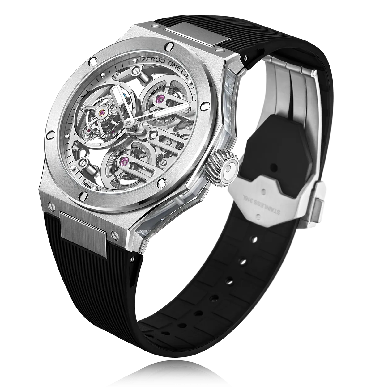ZEROO T8 THE ORION FULL SKELETON TOURBILLONMANUAL TOURBILLON WATCH FOR GENTS - ZT008SWB