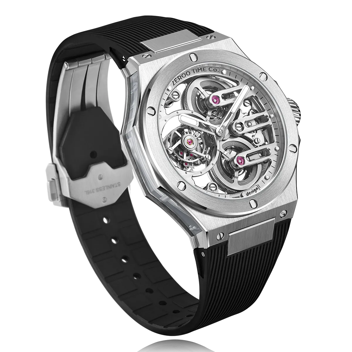 ZEROO T8 THE ORION FULL SKELETON TOURBILLONMANUAL TOURBILLON WATCH FOR GENTS - ZT008SWB