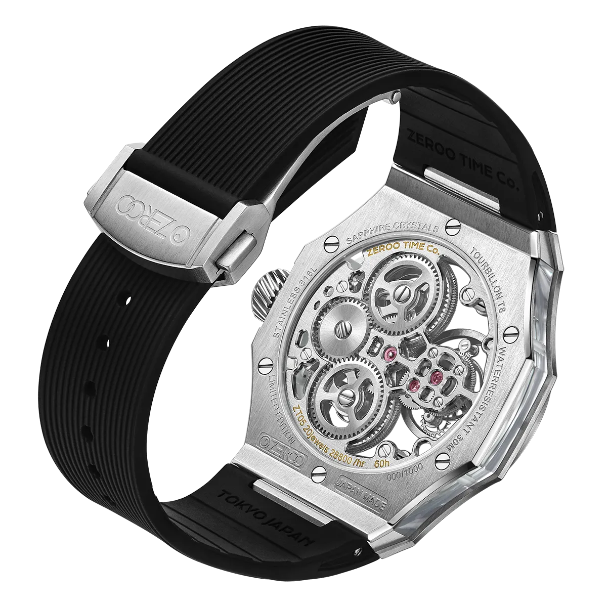 ZEROO T8 THE ORION FULL SKELETON TOURBILLONMANUAL TOURBILLON WATCH FOR GENTS - ZT008SWB